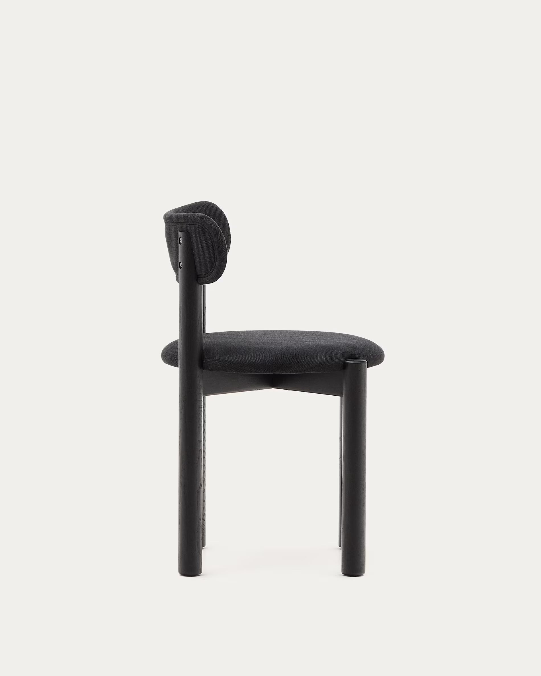 Nebai chair in black chenille and black finish