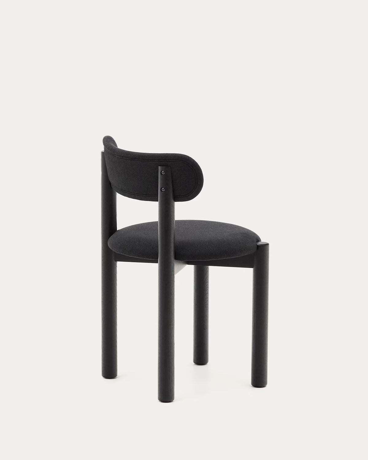 Nebai chair in black chenille and black finish