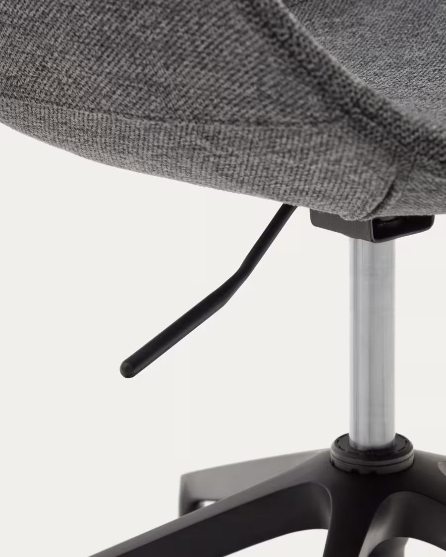 Tissiana Desk Chair in dark grey and aluminium with black finish