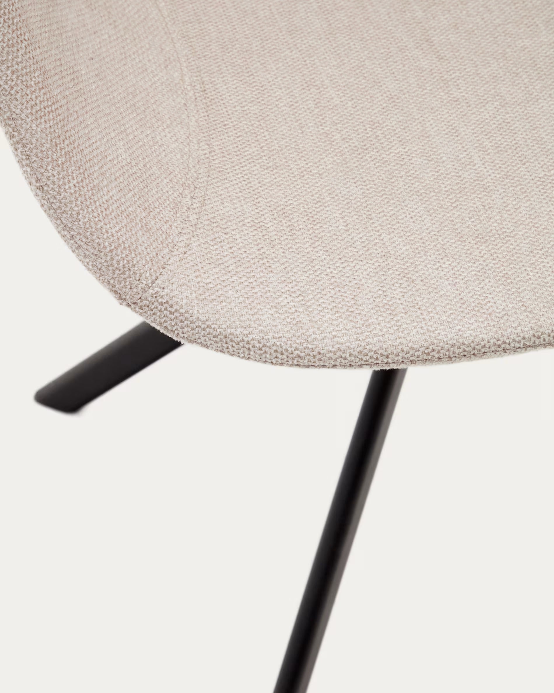 Tissiana Self-Centring Swivel Chair in Beige Chenille