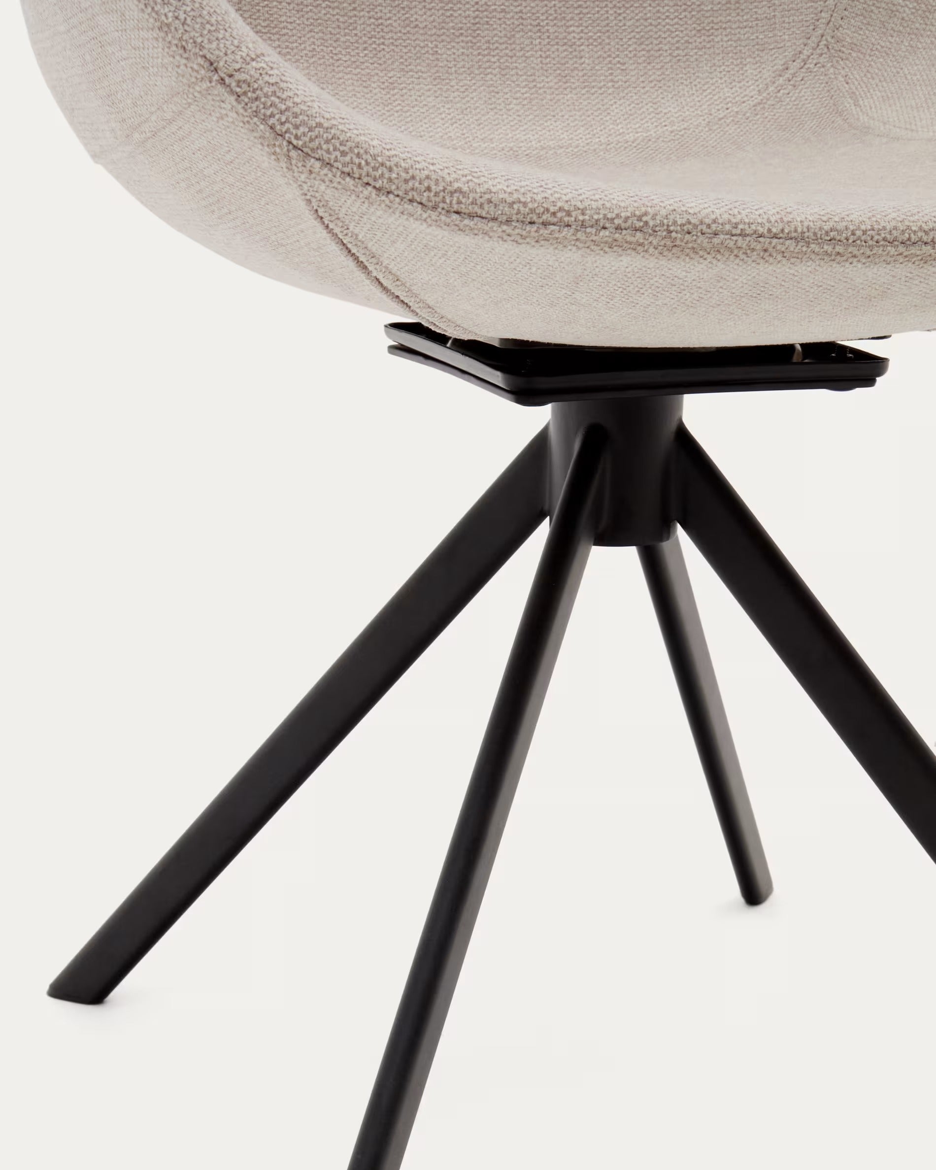 Tissiana Self-Centring Swivel Chair in Beige Chenille
