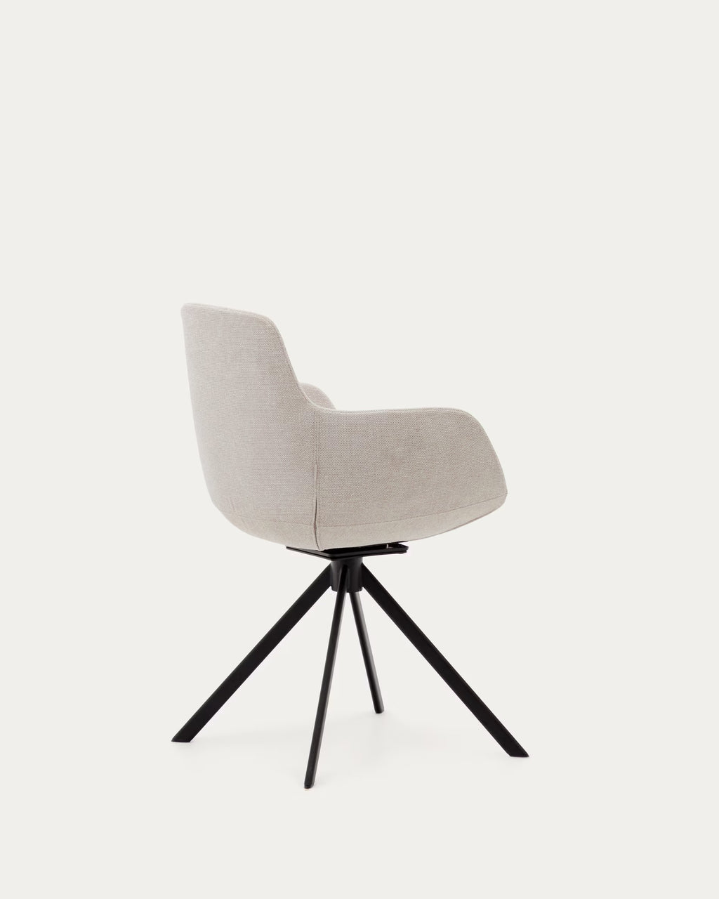 Tissiana Self-Centring Swivel Chair in Beige Chenille