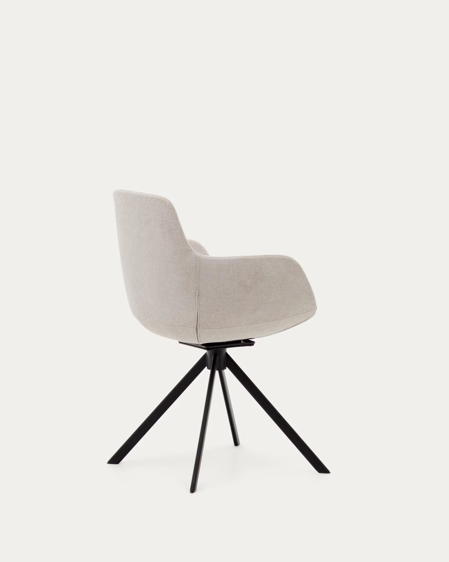 Tissiana Self-Centring Swivel Chair in Beige Chenille