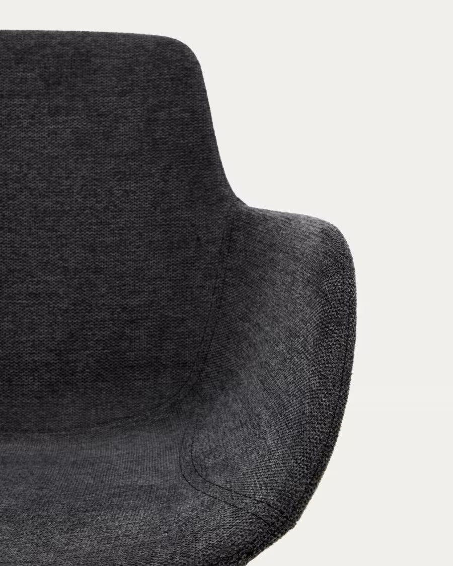 Tissiana Self-Centring Swivel Chair in Dark Grey