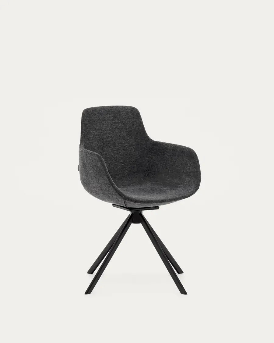 Tissiana Self-Centring Swivel Chair in Dark Grey