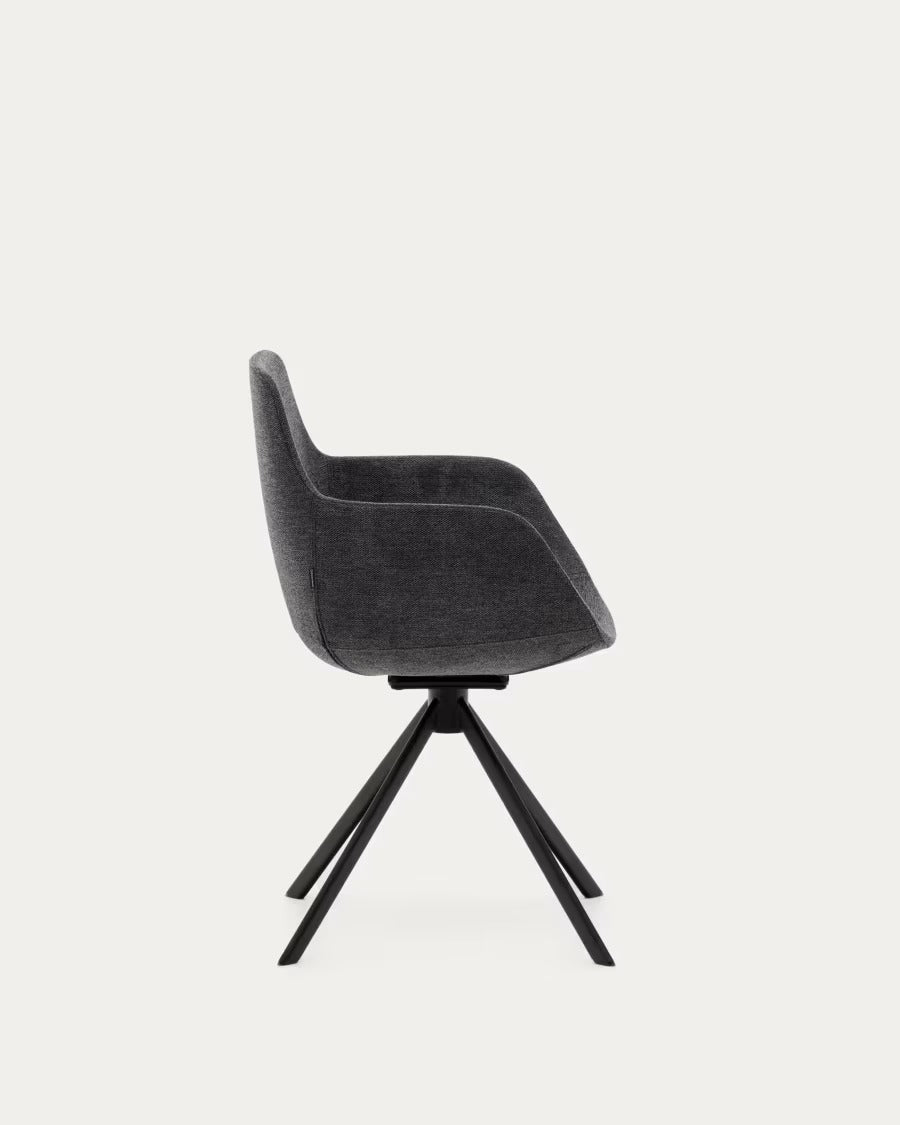 Tissiana Self-Centring Swivel Chair in Dark Grey