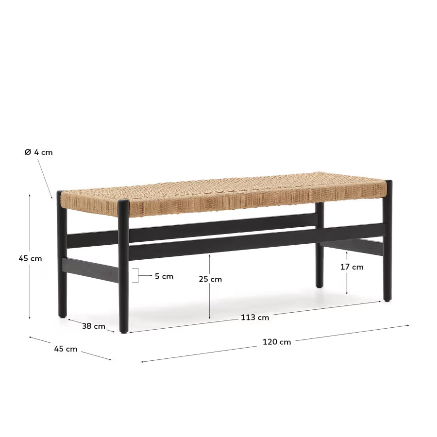 Zaide Bench in Black Finish.