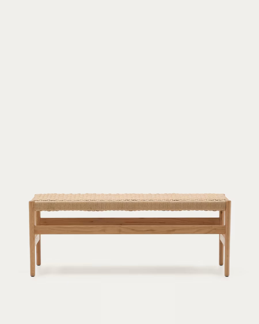 Zaide bench made of solid oak wood in a natural finish 120 cm