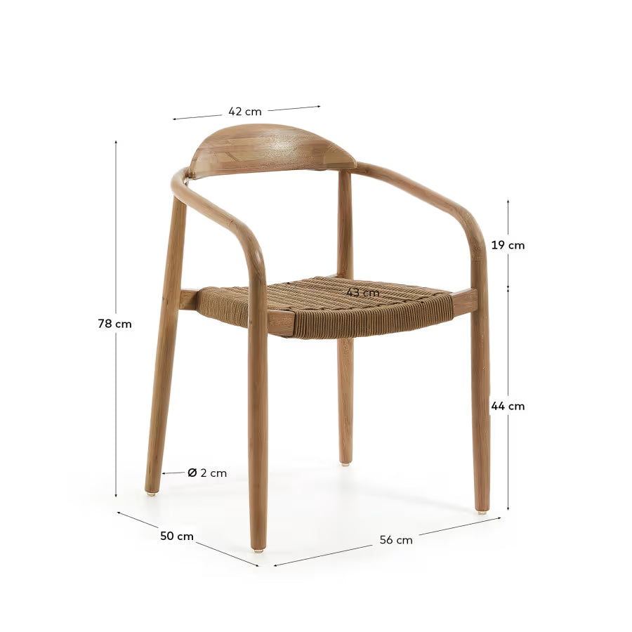 Nina Stackable Chair in Beige.
