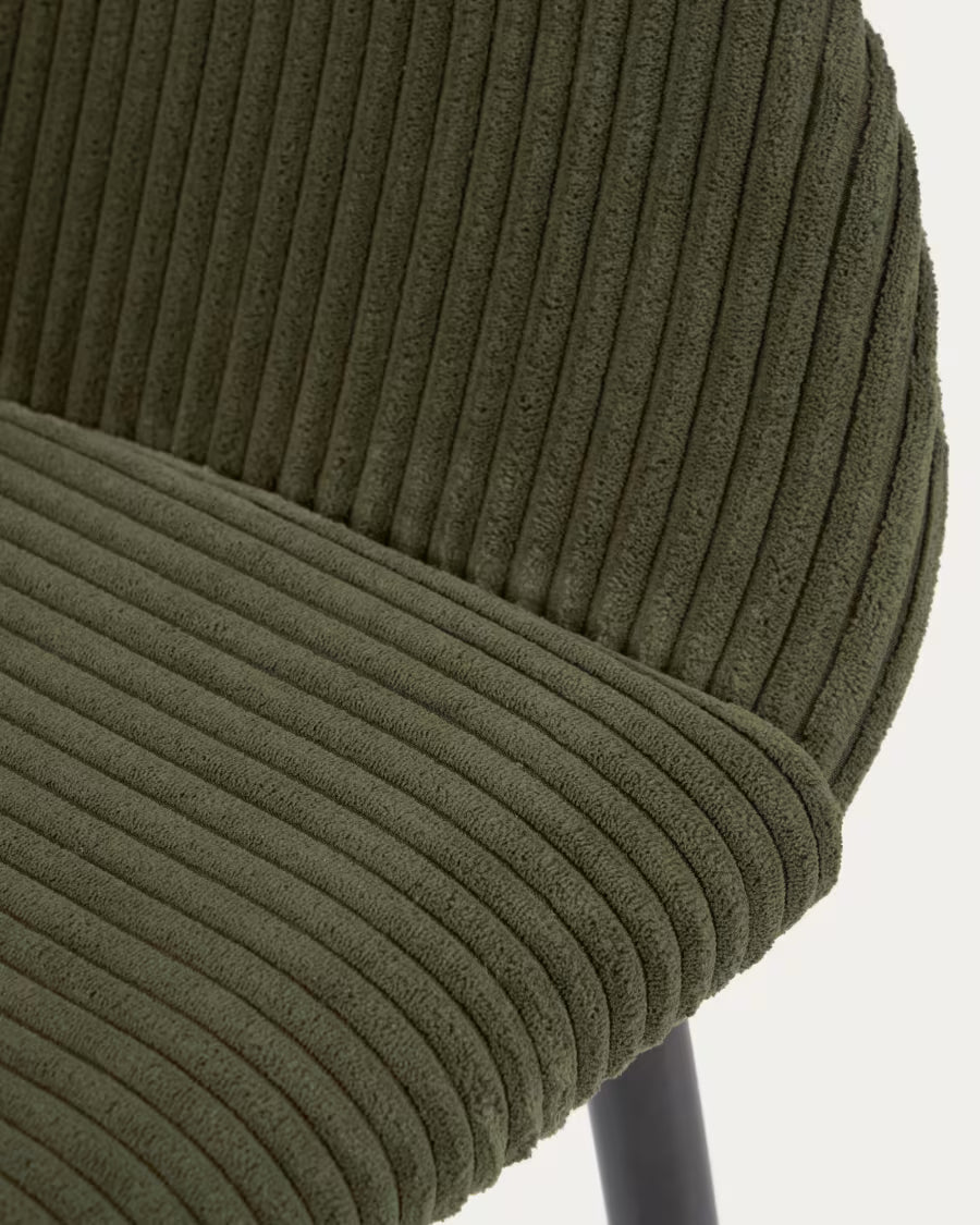 Konna Chair in Dark Green Wide Seam Corduroy.