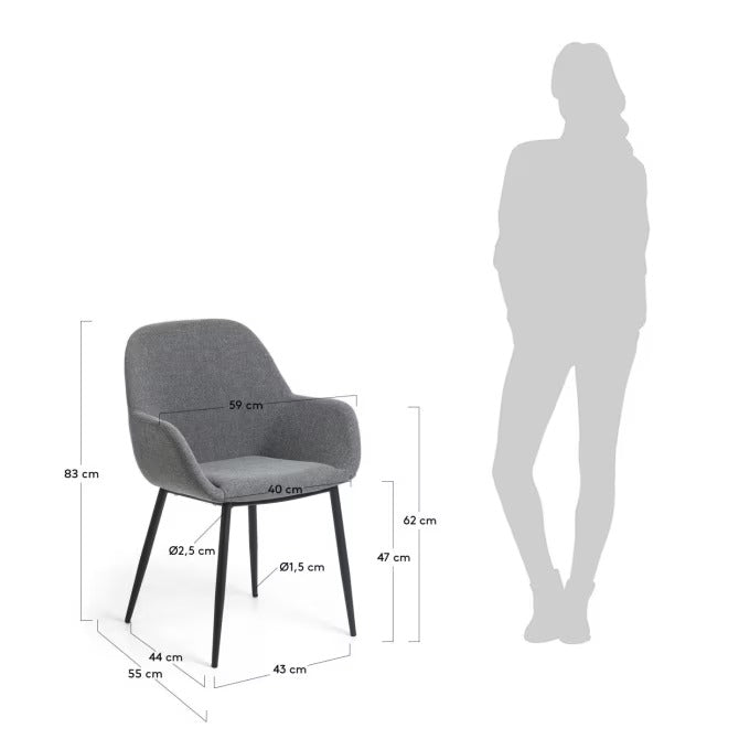 Konna Chair in Dark Grey