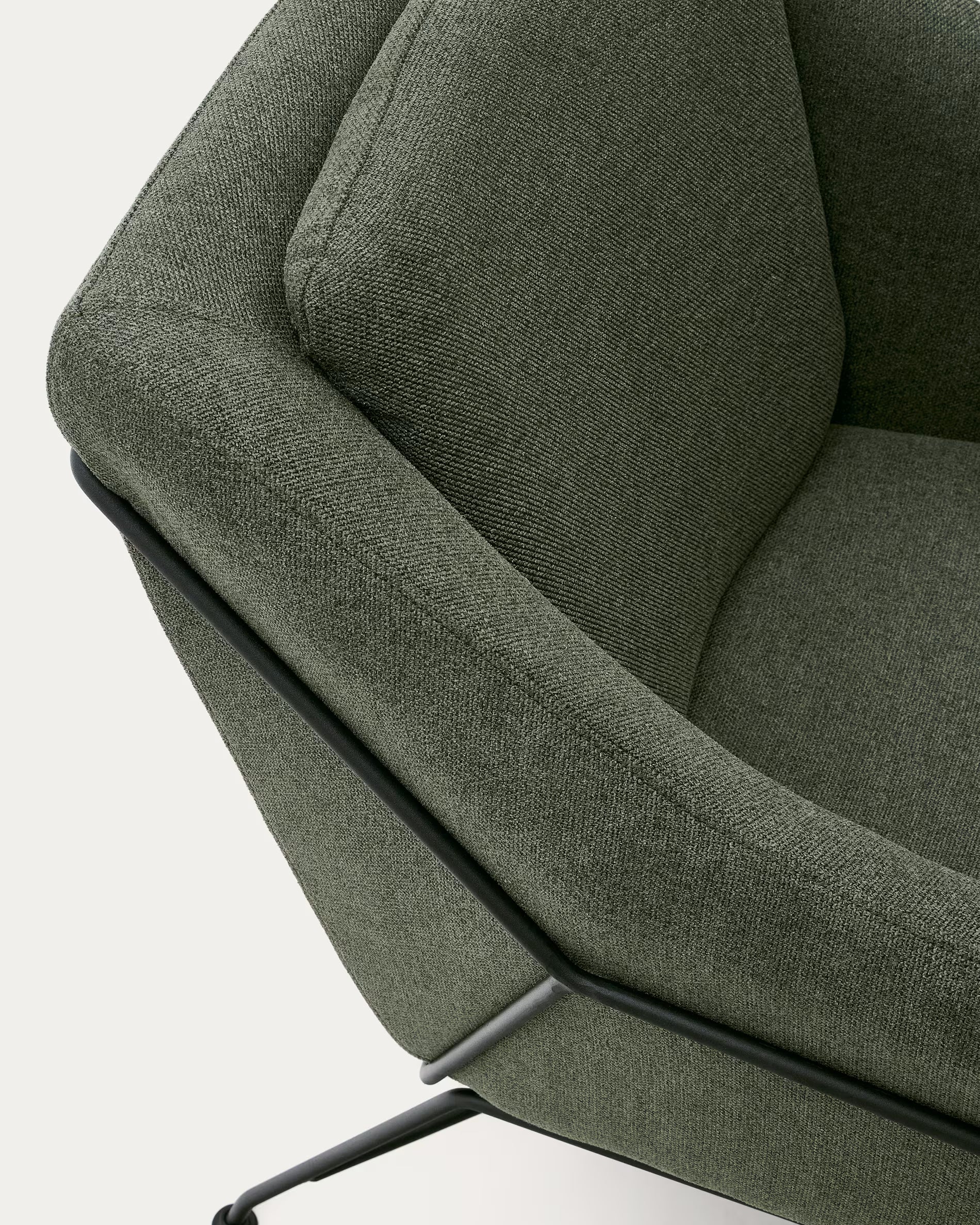 Brida Armchair in Green and Steel Legs