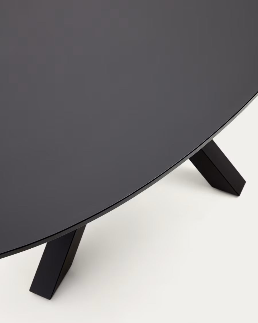 Argo Table with Black Glass