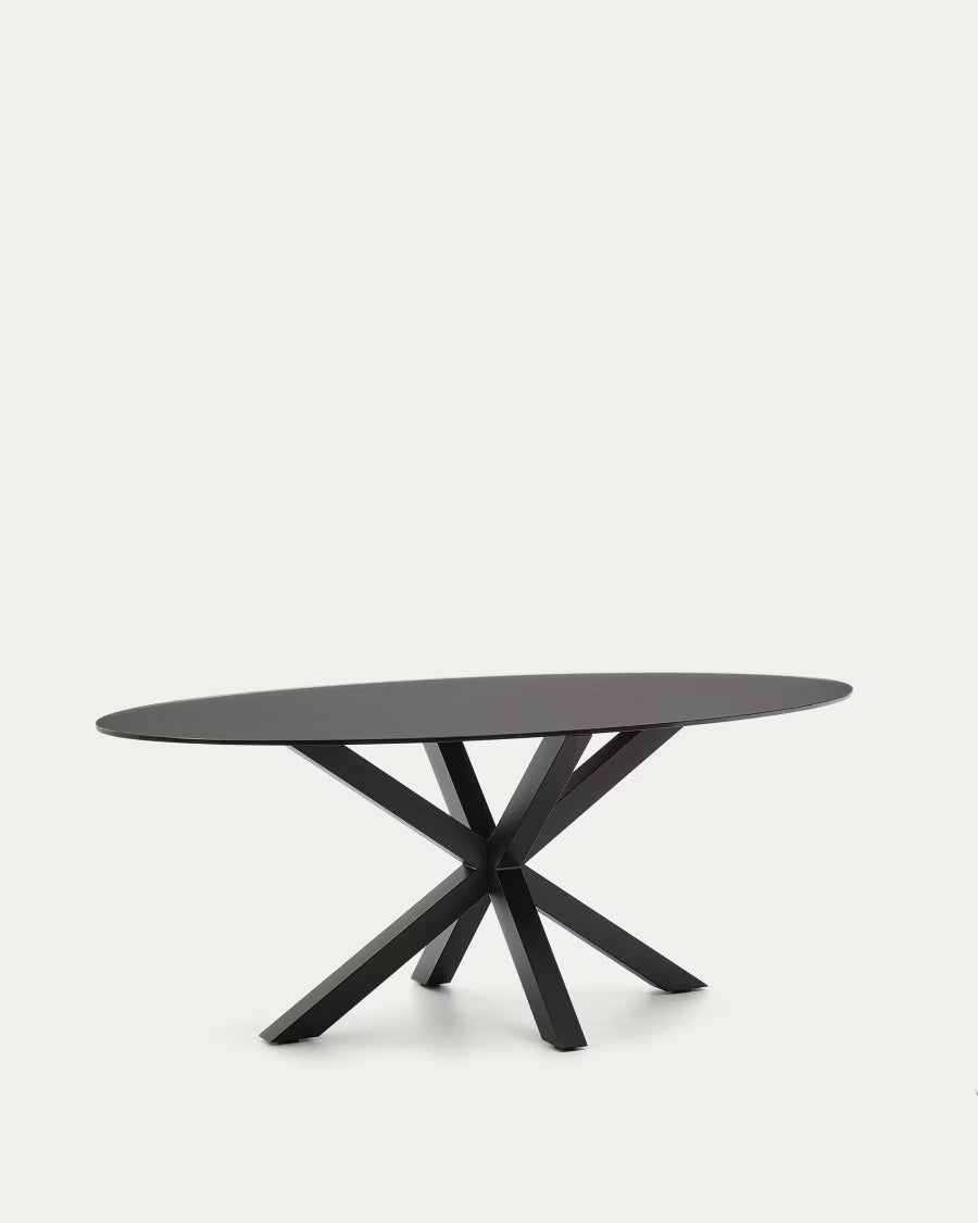 Argo Table with Black Glass