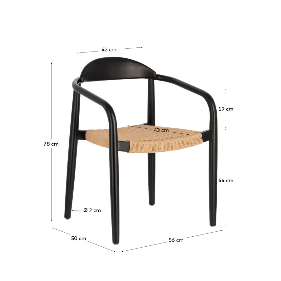 Nina Stackable Chair in Black Finish.
