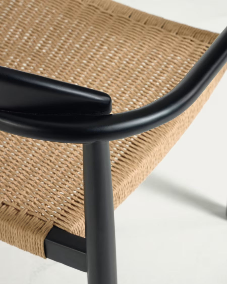 Nina Stackable Chair in Black Finish.