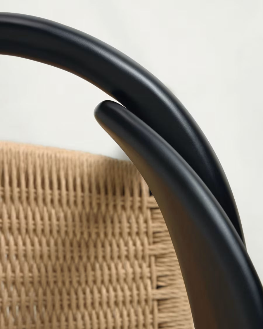 Nina Stackable Chair in Black Finish.