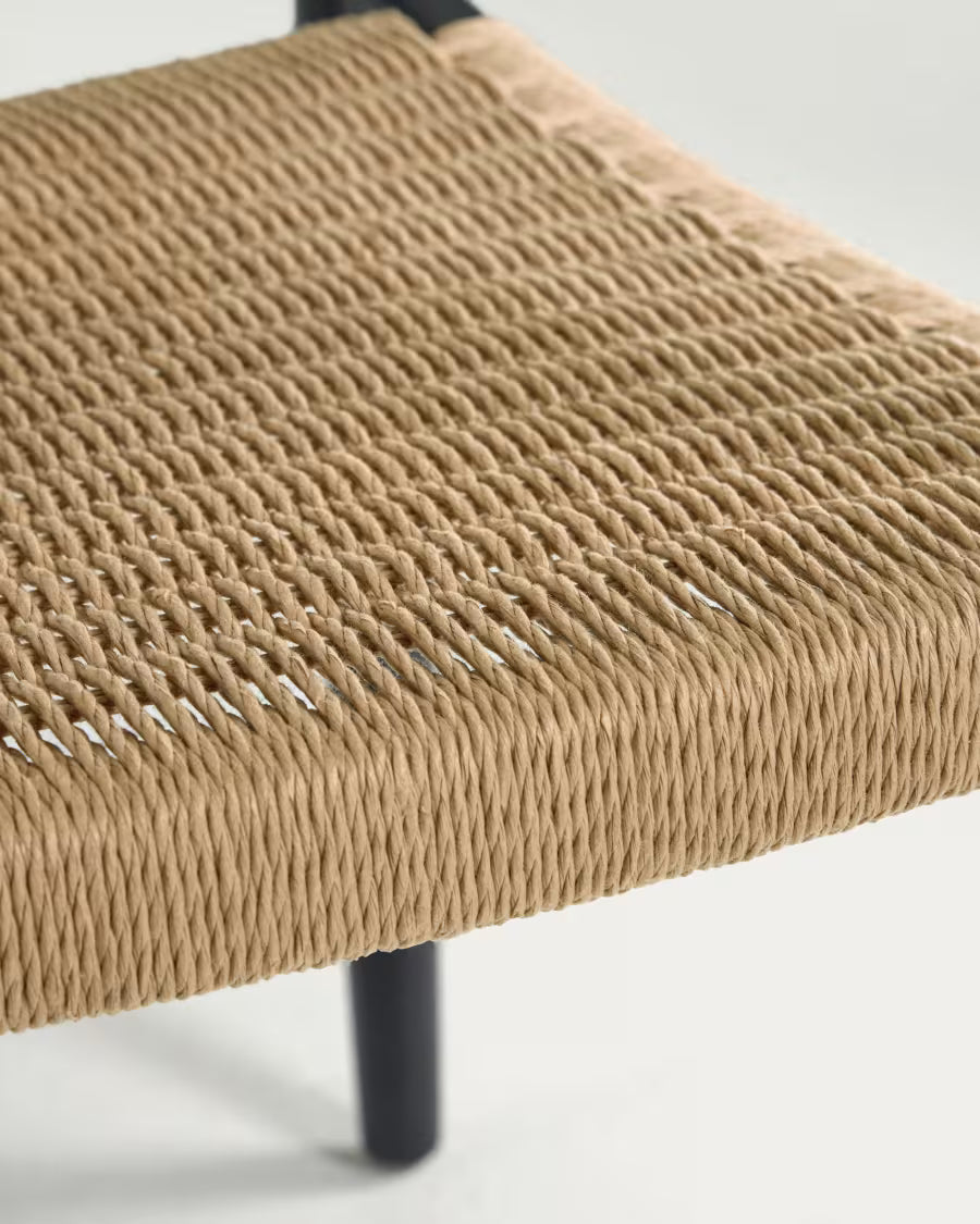 Nina Stackable Chair in Black Finish.
