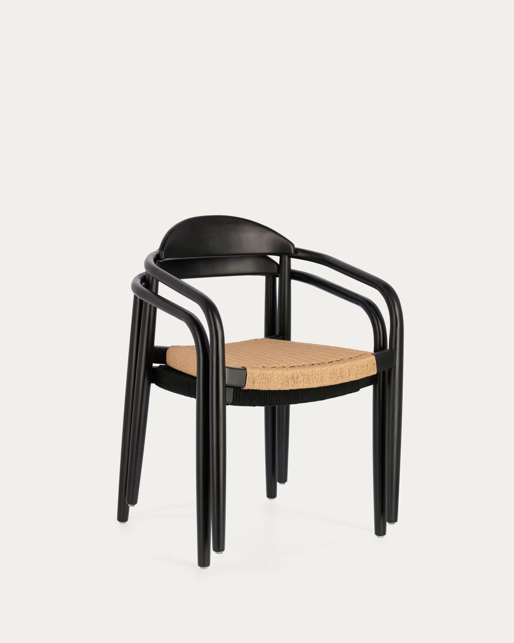 Nina Stackable Chair in Black Finish.