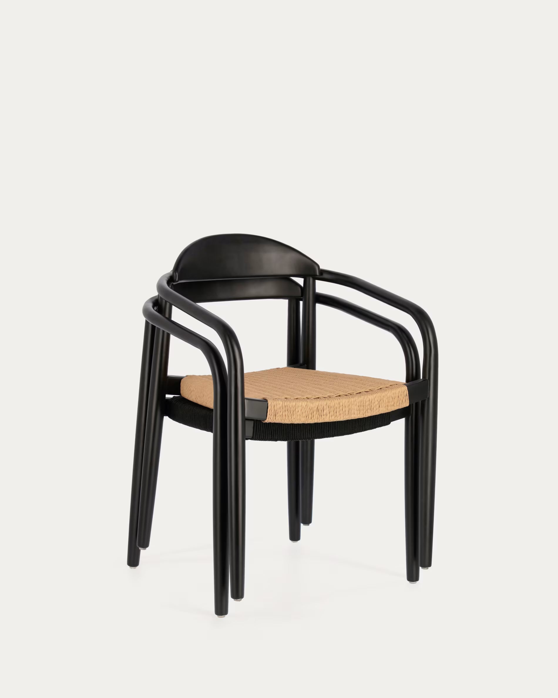 Nina Stackable Chair in Black Finish.