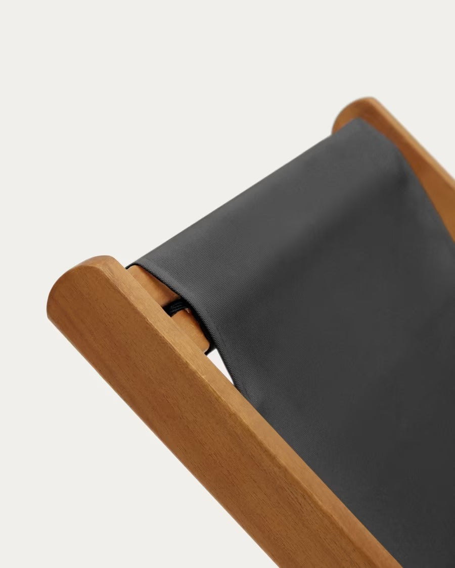 Adredna Folding Outdoor Deck Chair in black