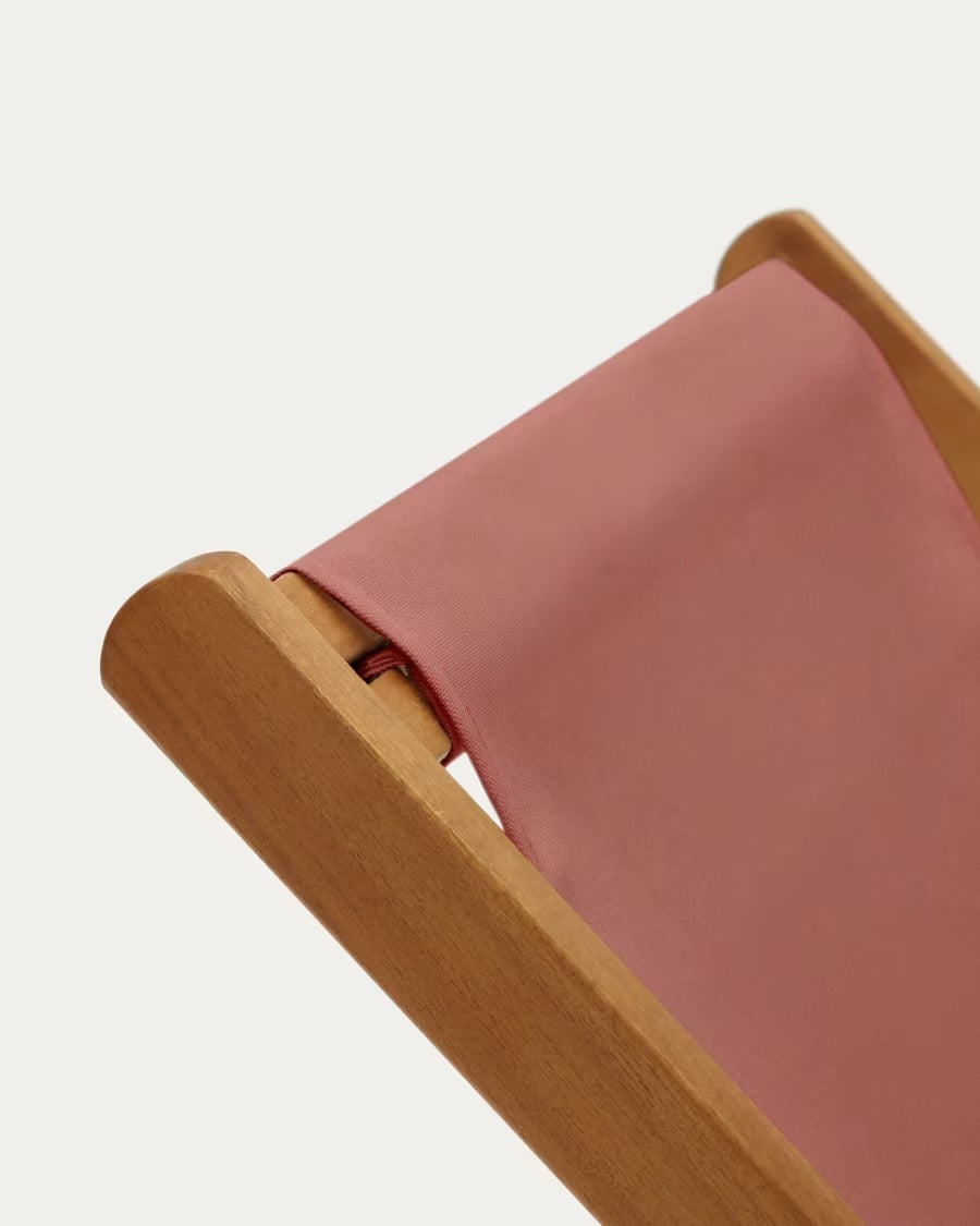 Adredna Outdoor Deck Chair in terracotta with solid acacia