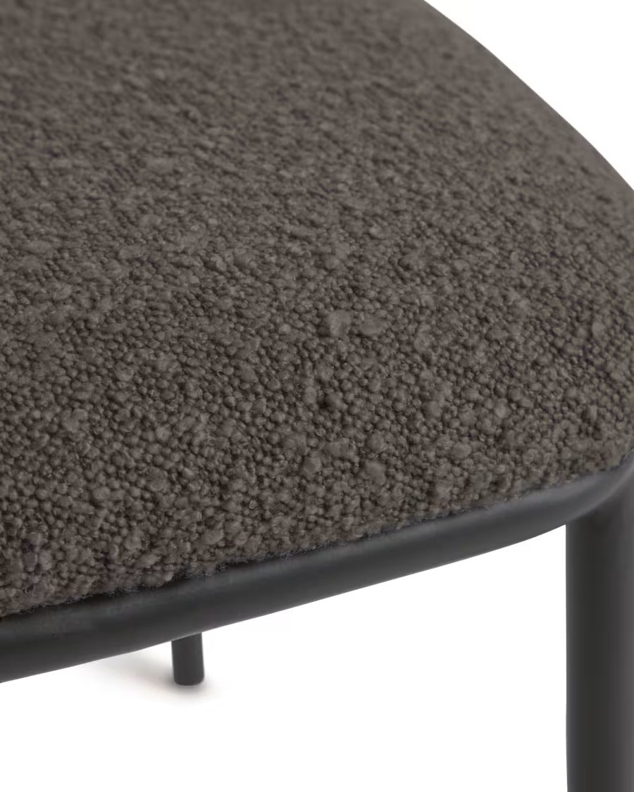 Ciselia Chair with Black Bouclé