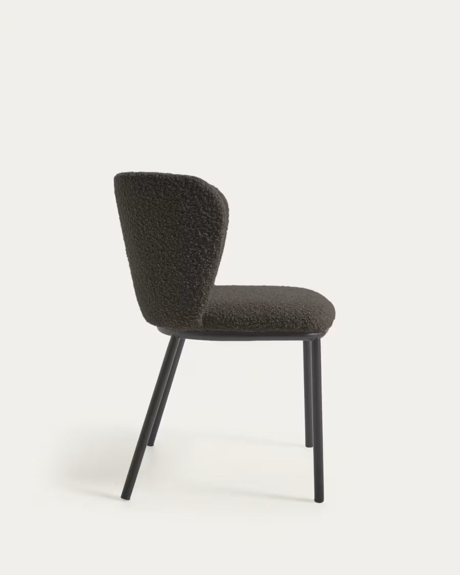 Ciselia Chair with Black Bouclé
