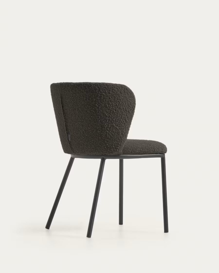 Ciselia Chair with Black Bouclé