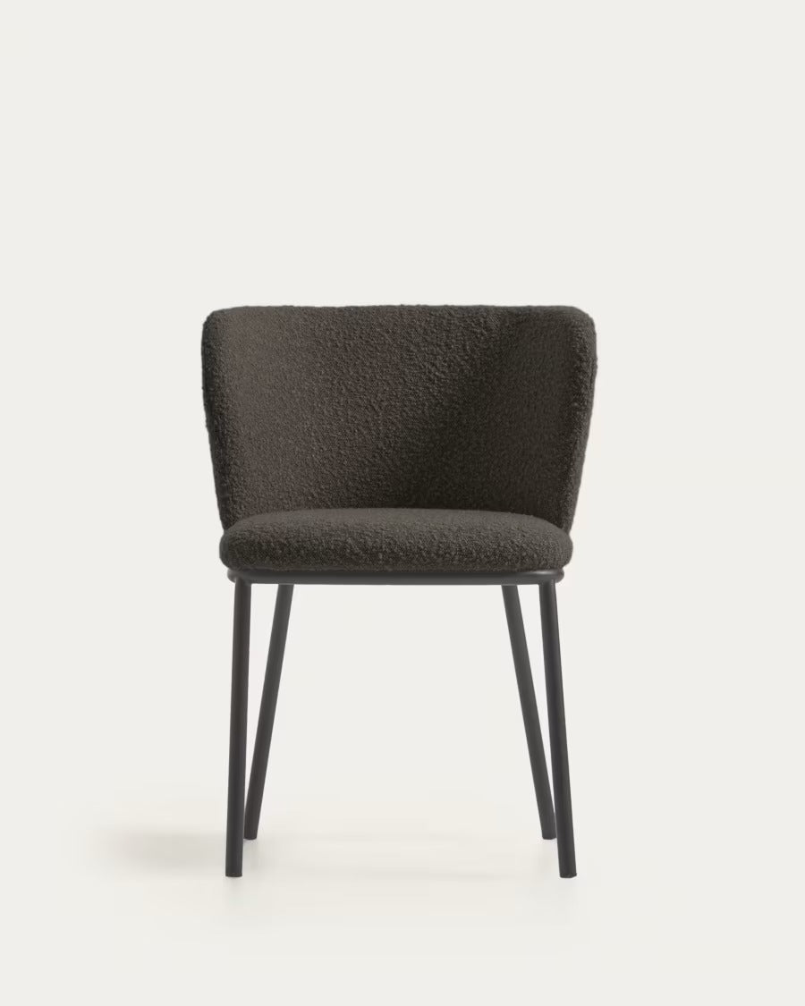 Ciselia Chair with Black Bouclé