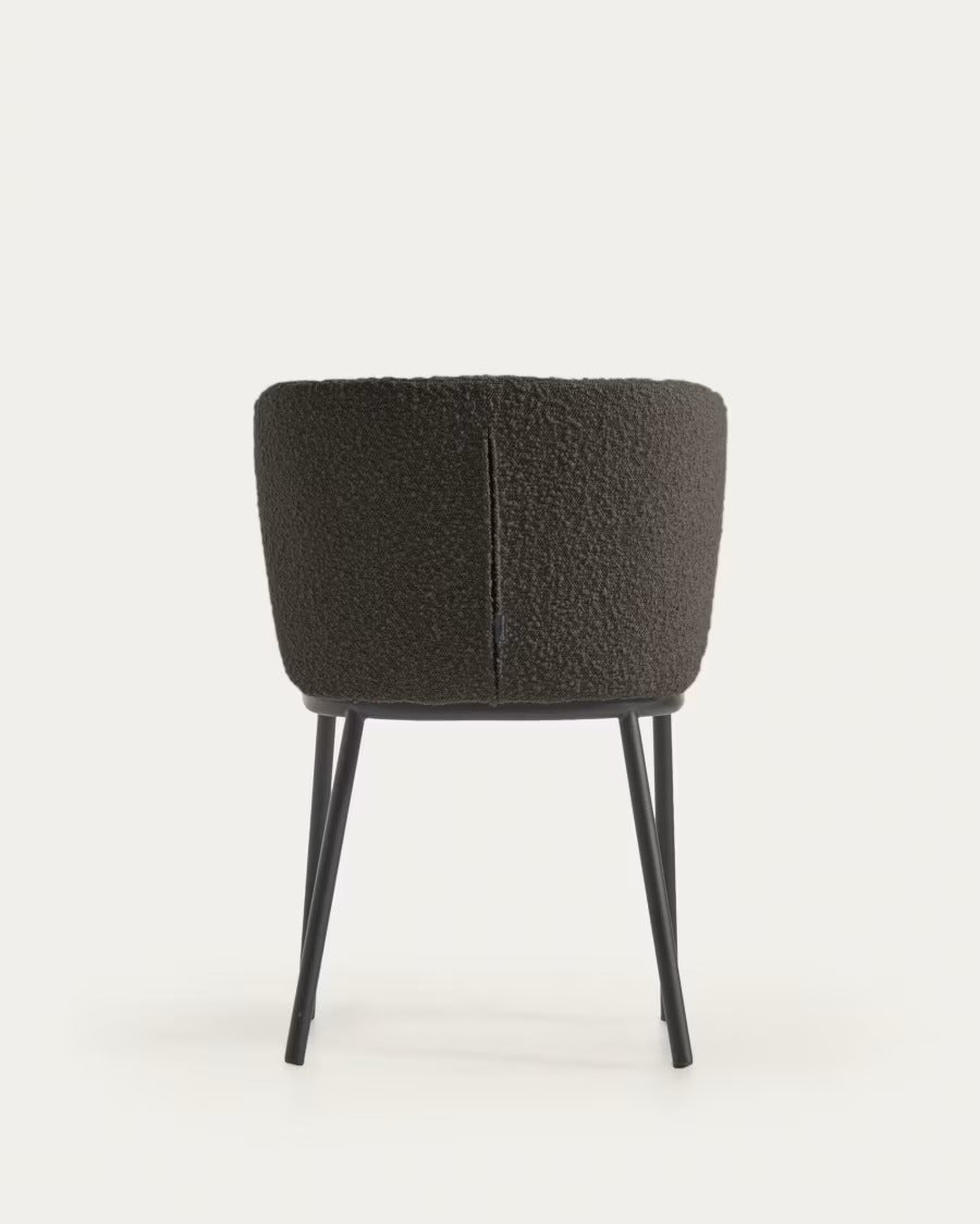 Ciselia Chair with Black Bouclé