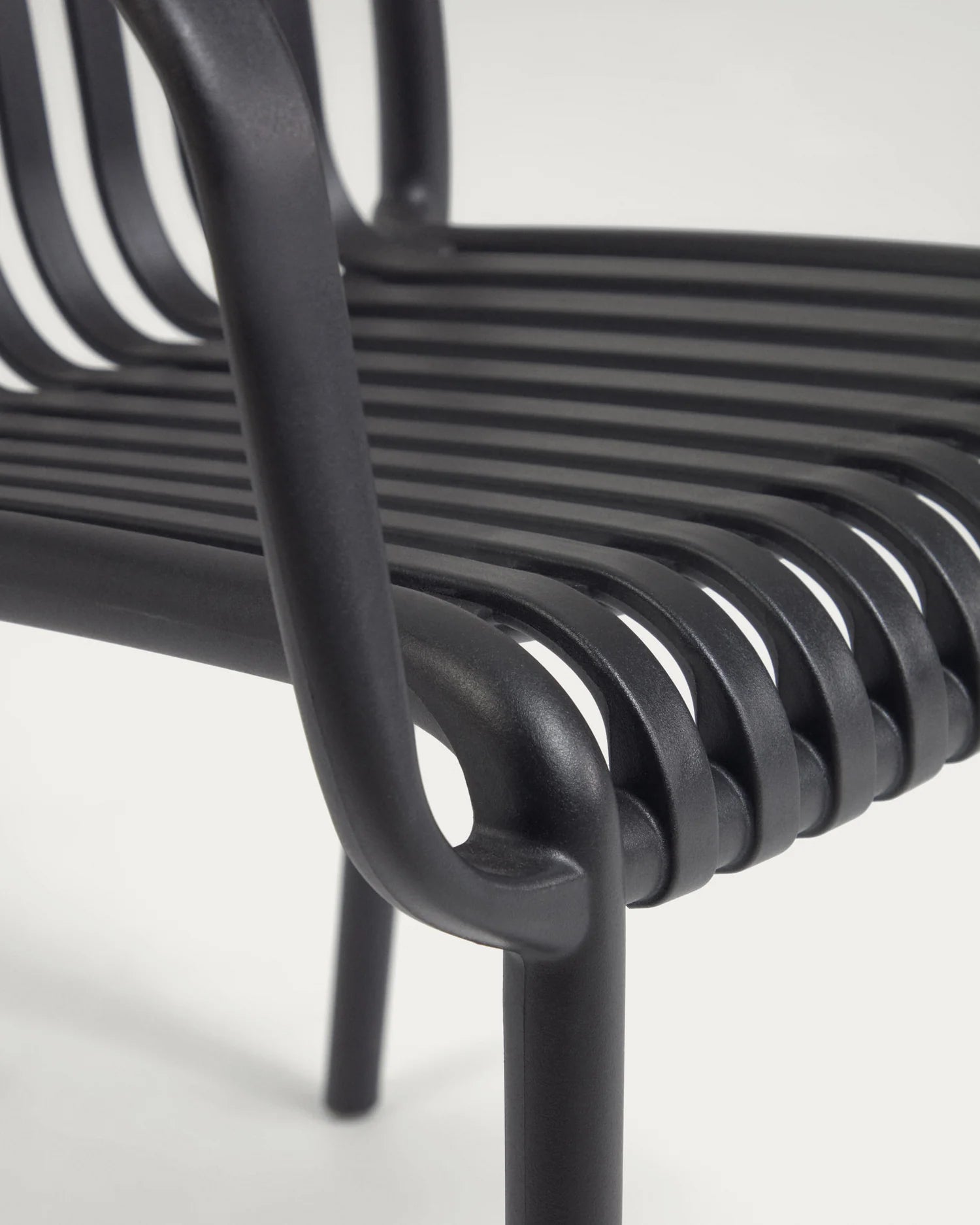 Isabellini stackable outdoor chair in black. 