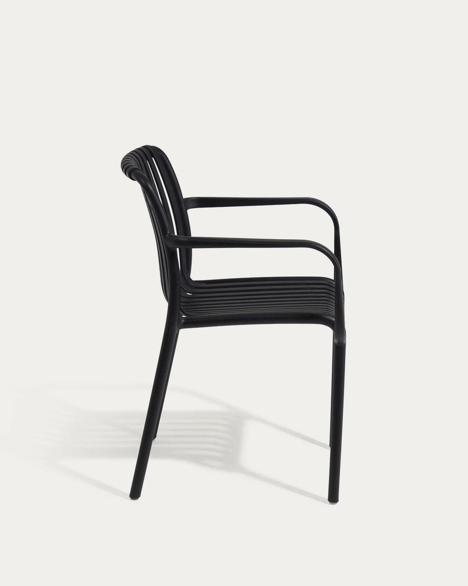 Isabellini stackable outdoor chair in black. 