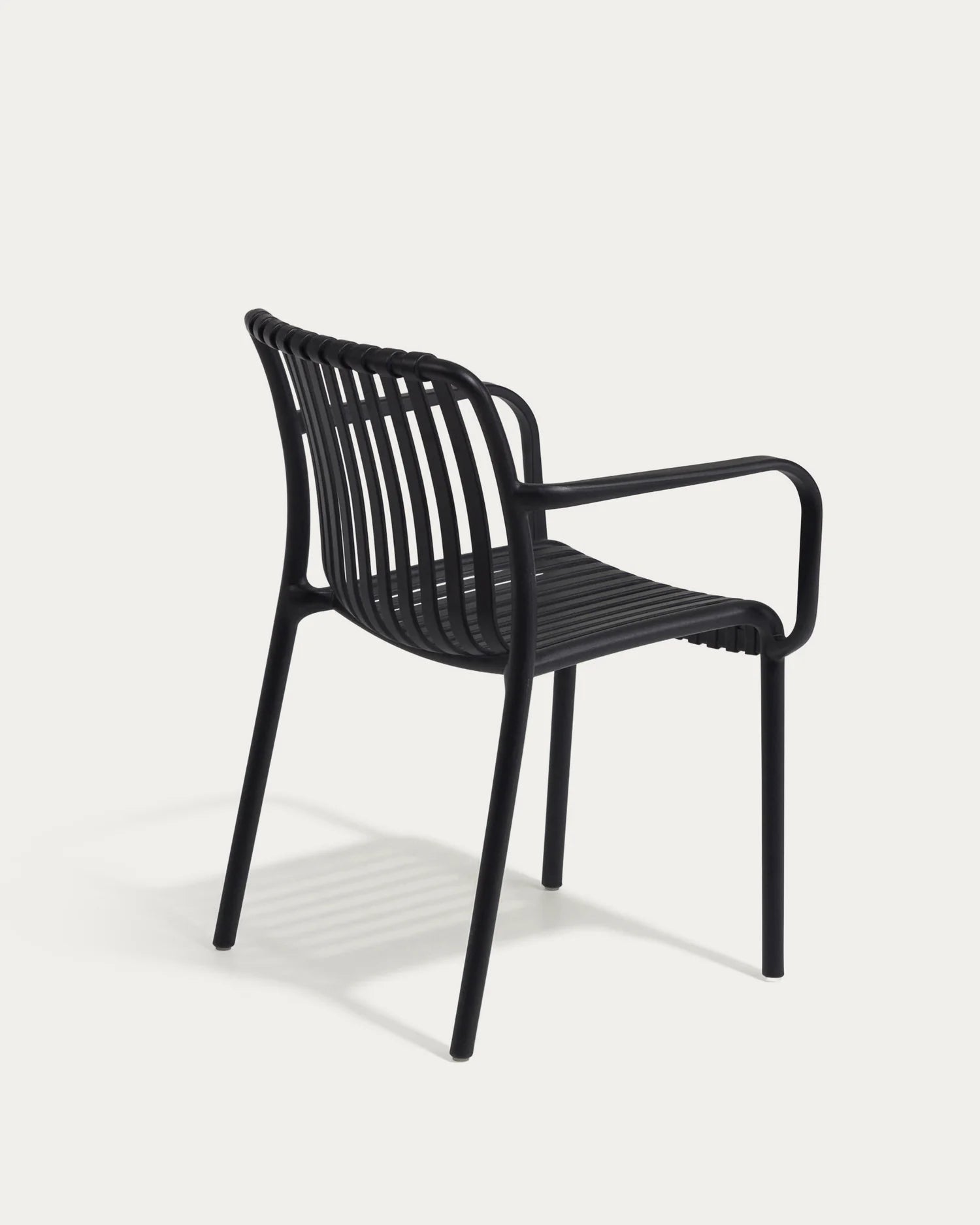 Isabellini stackable outdoor chair in black. 