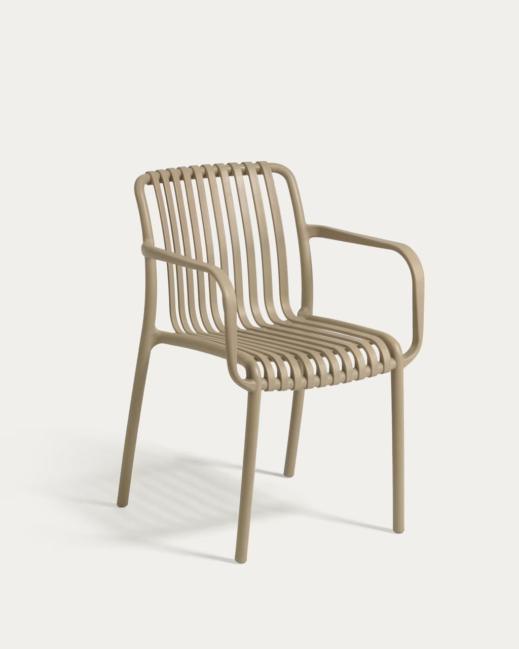 Isabellini stackable outdoor chair in beige.