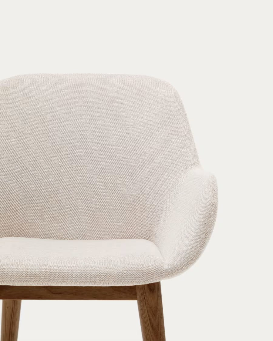 Konna Chair in Beige With Solid Ash Wood Legs