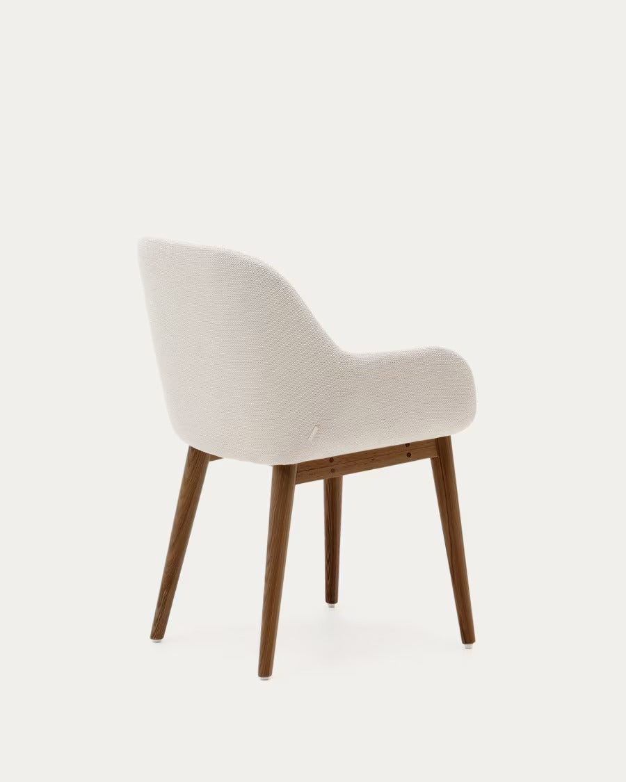 Konna Chair in Beige With Solid Ash Wood Legs