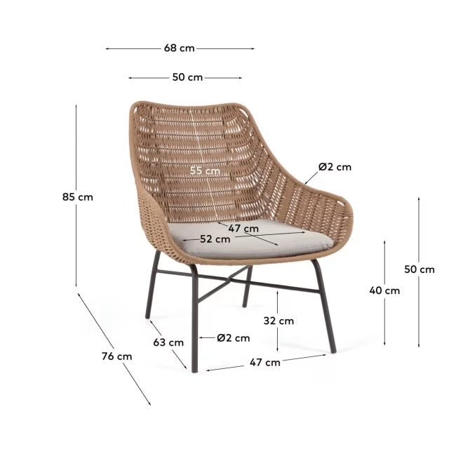 Abeli Cord Armchair in Beige