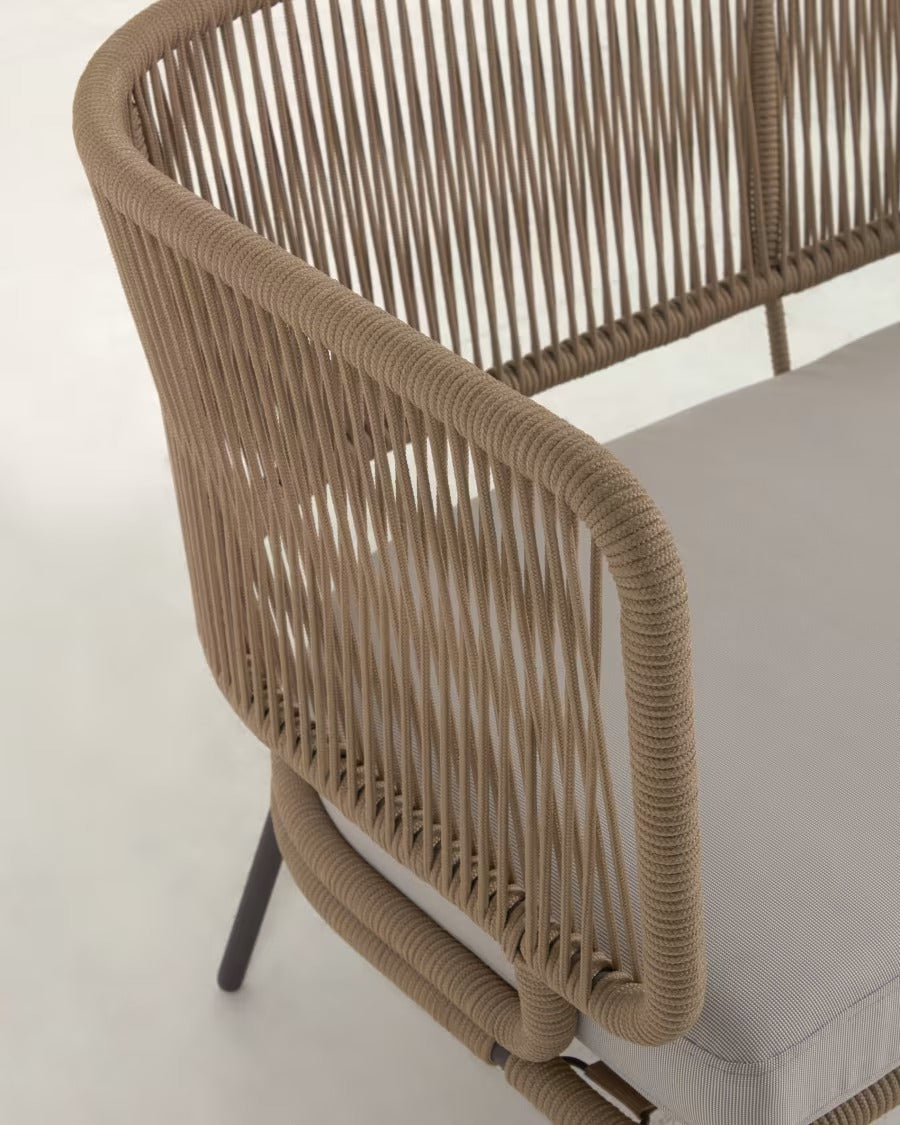 Nadin 2 Seater Sofa in beige cord with galvanised steel legs
