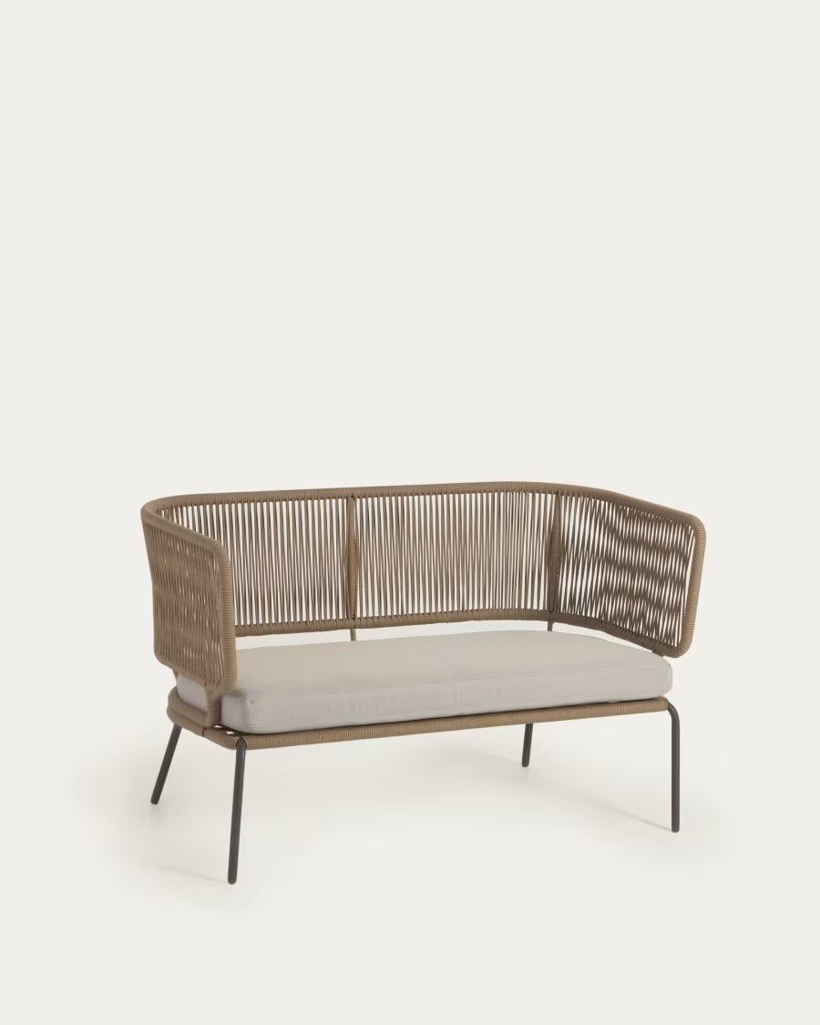 Nadin 2 Seater Sofa in beige cord with galvanised steel legs