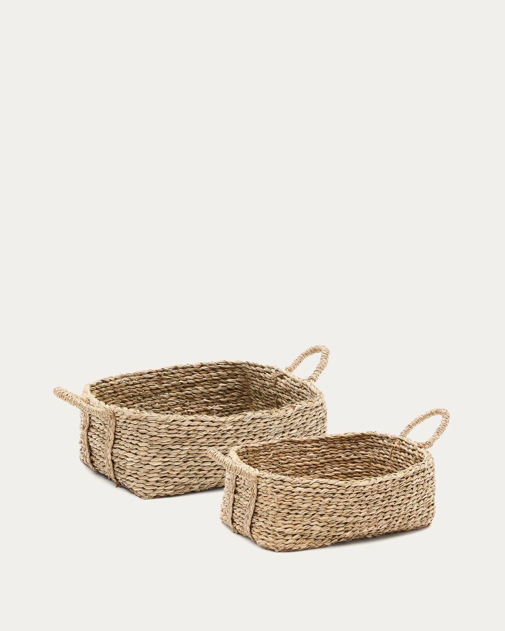 Milly set of 2 natural fibre baskets# 32 x 20 cm / 34 x 20 cm