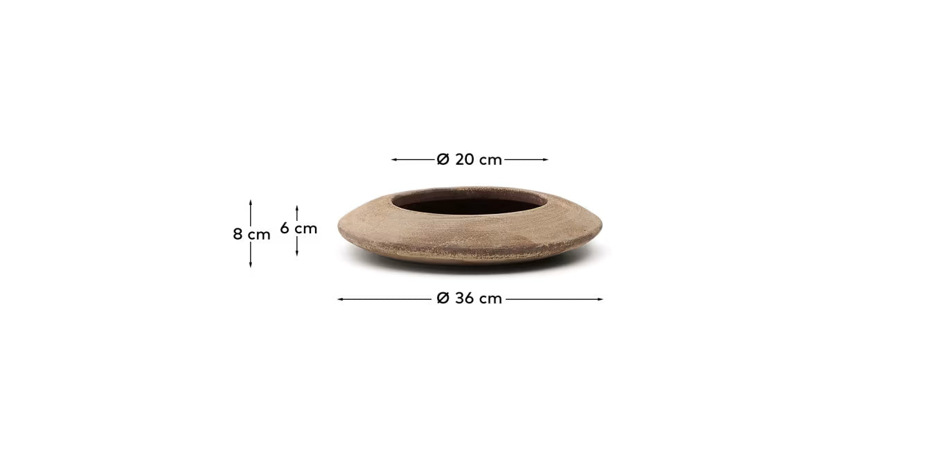 Rivor terracotta planter with natural finish Ø36cm