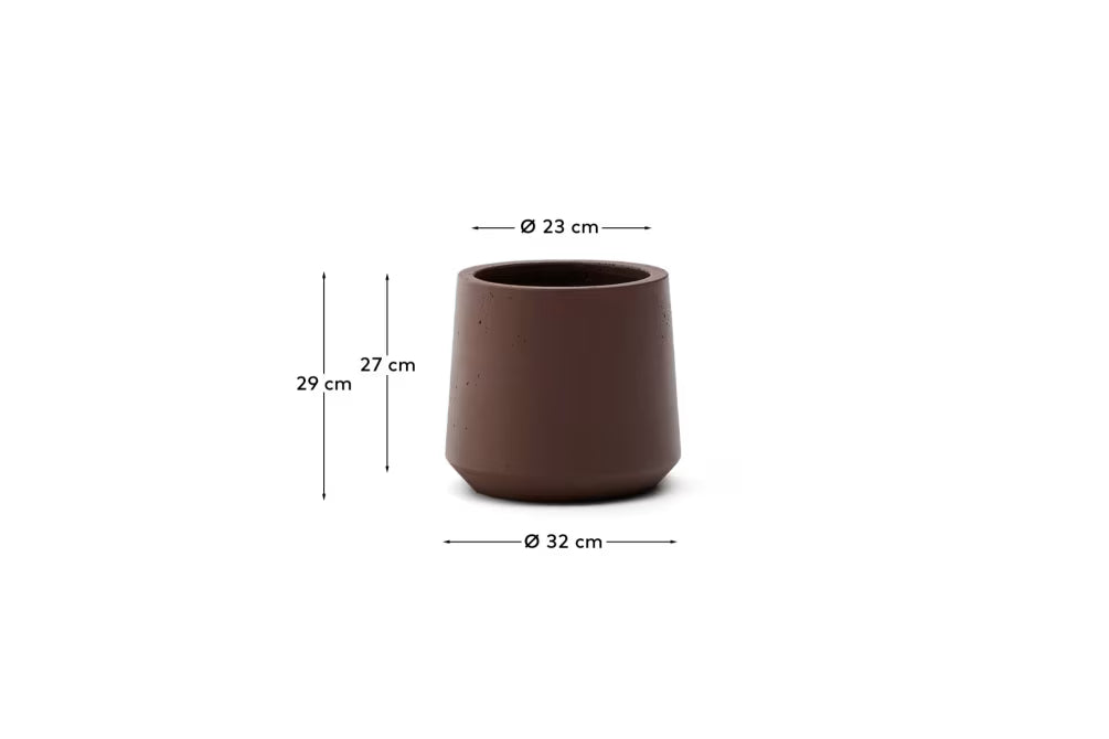 Calun maroon cement planter Ø 32cm