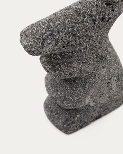 Arif Set of Stone Sculptures in a beige and black finish, 12cm/15cm