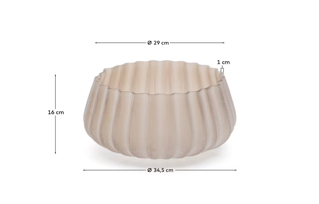 Lumia beige glass vase 16cm