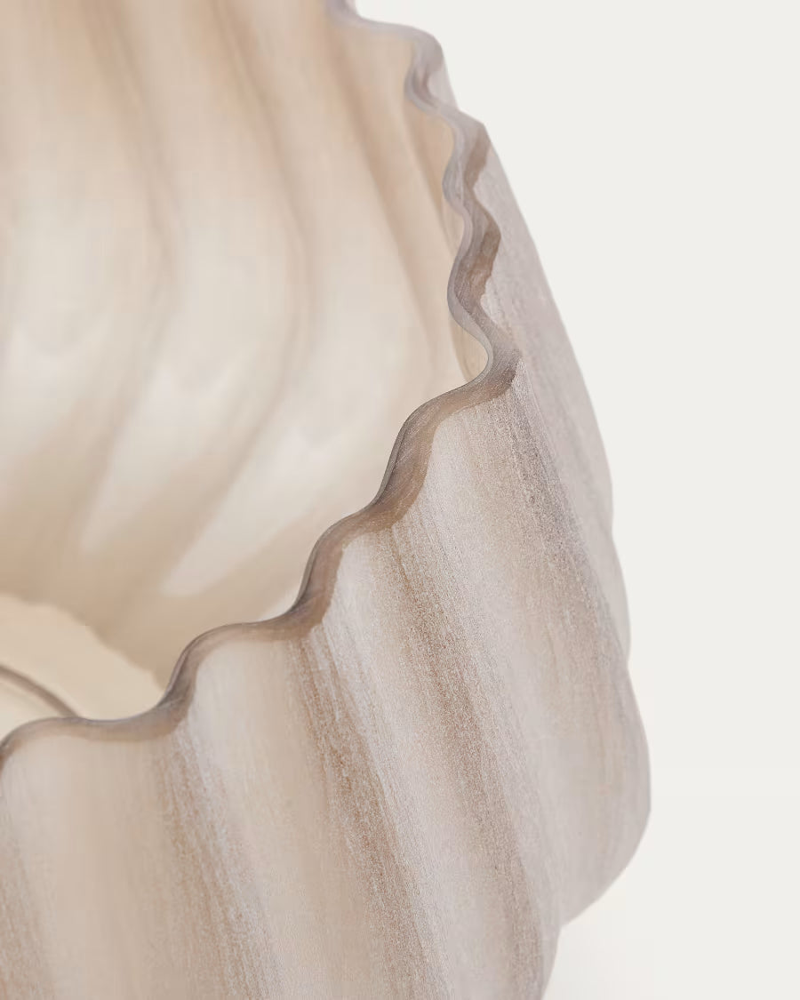 Lumia beige glass vase 16cm