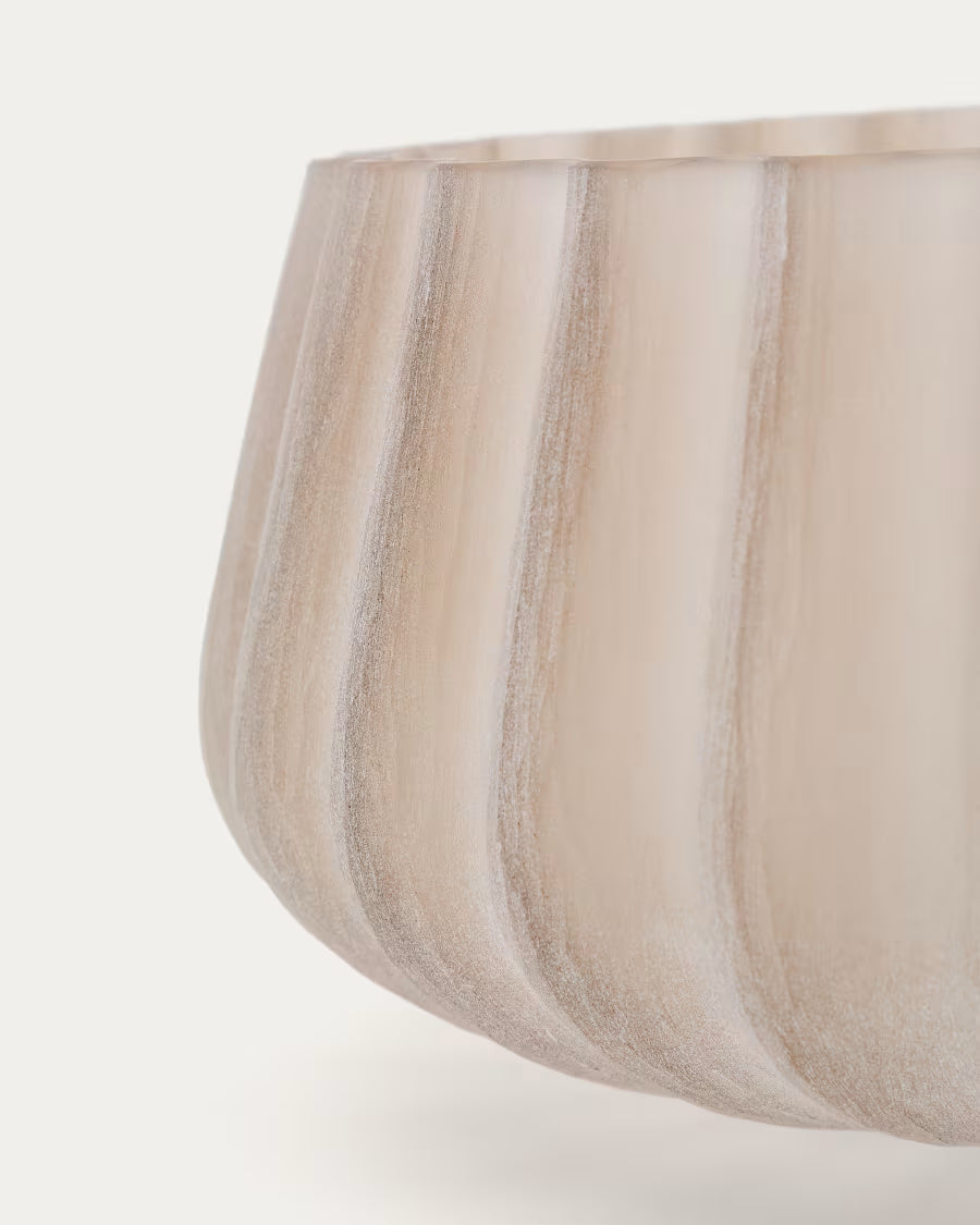 Lumia beige glass vase 16cm