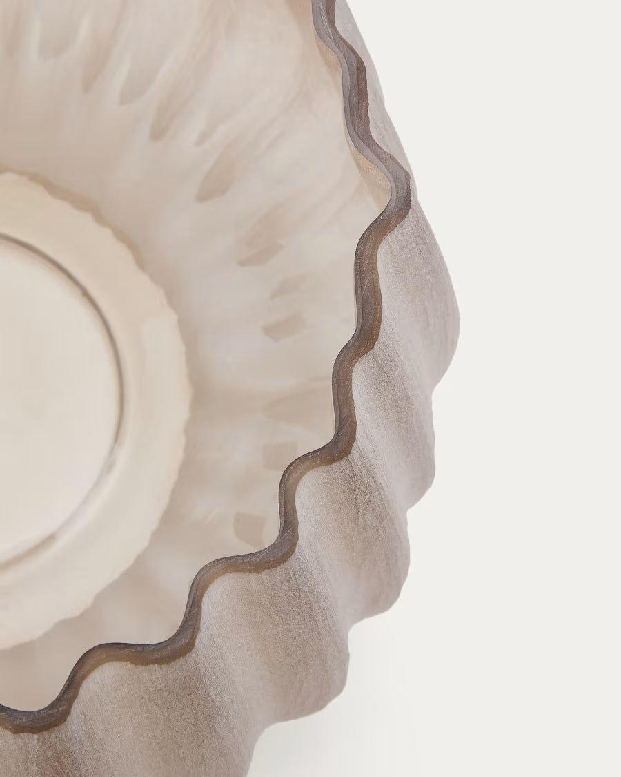 Lumia beige glass vase 16cm