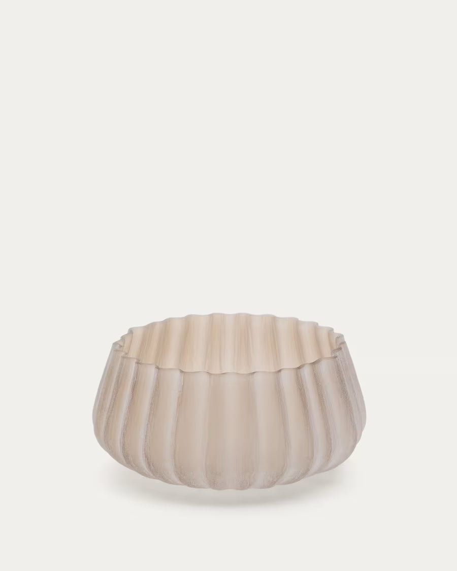 Lumia beige glass vase 16cm