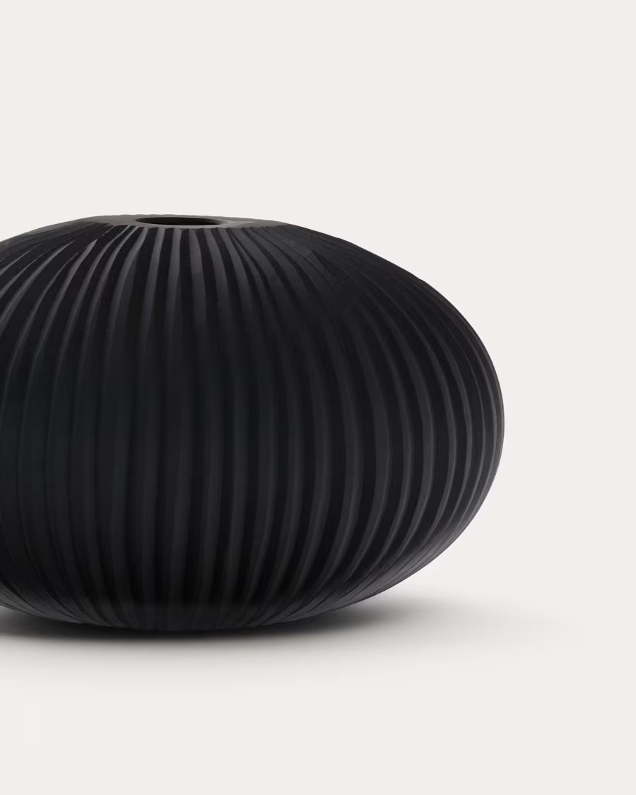 Nivra dark grey glass vase 15cm